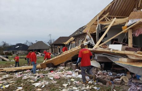 Crew of Goddard Construction cleaning up after the 2020 Tornado